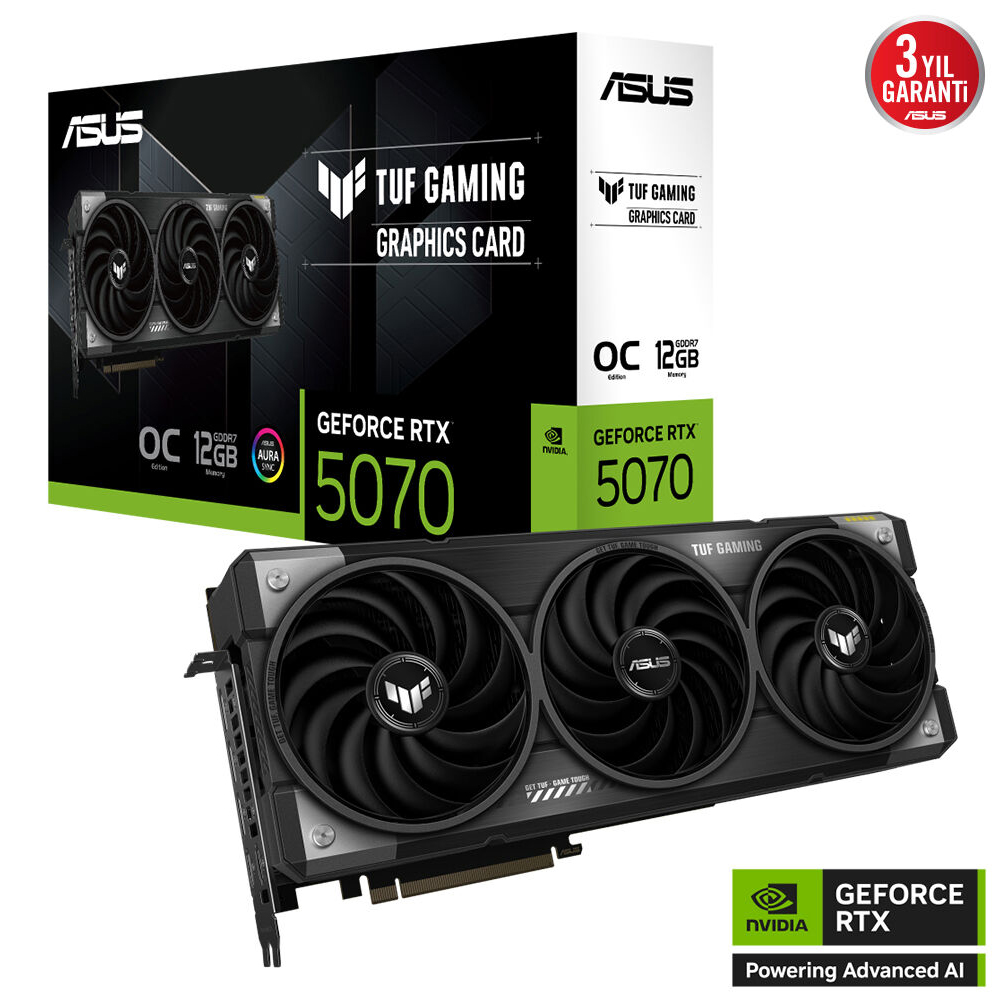 ASUS TUF-RTX5070-O12G-GAMING RTX5070 12GB GDDR7 192Bit 3xDP/2xHDMI