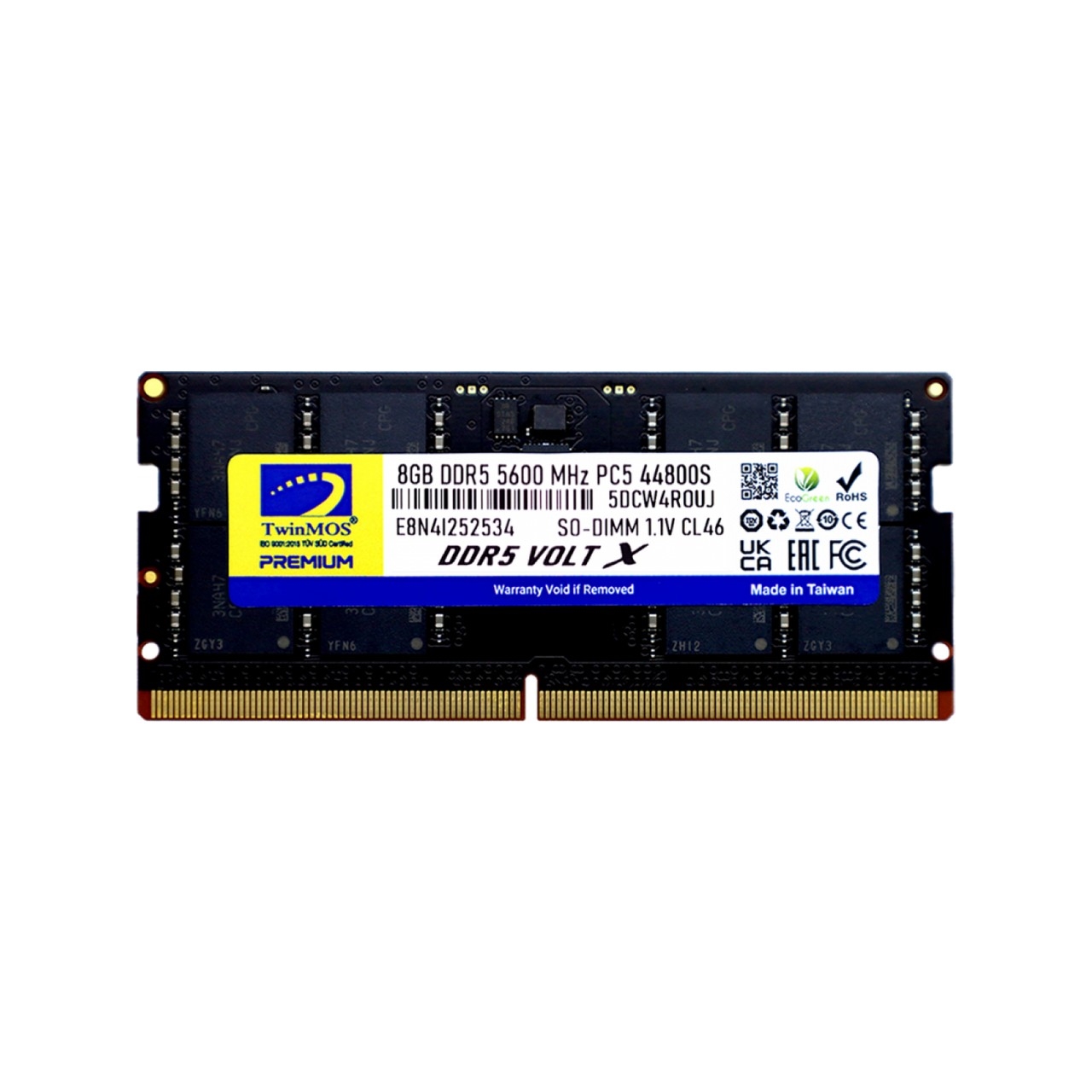TWINMOS 8GB 5600MHz DDR5 NOTEBOOK RAM TMD58GB5600S46