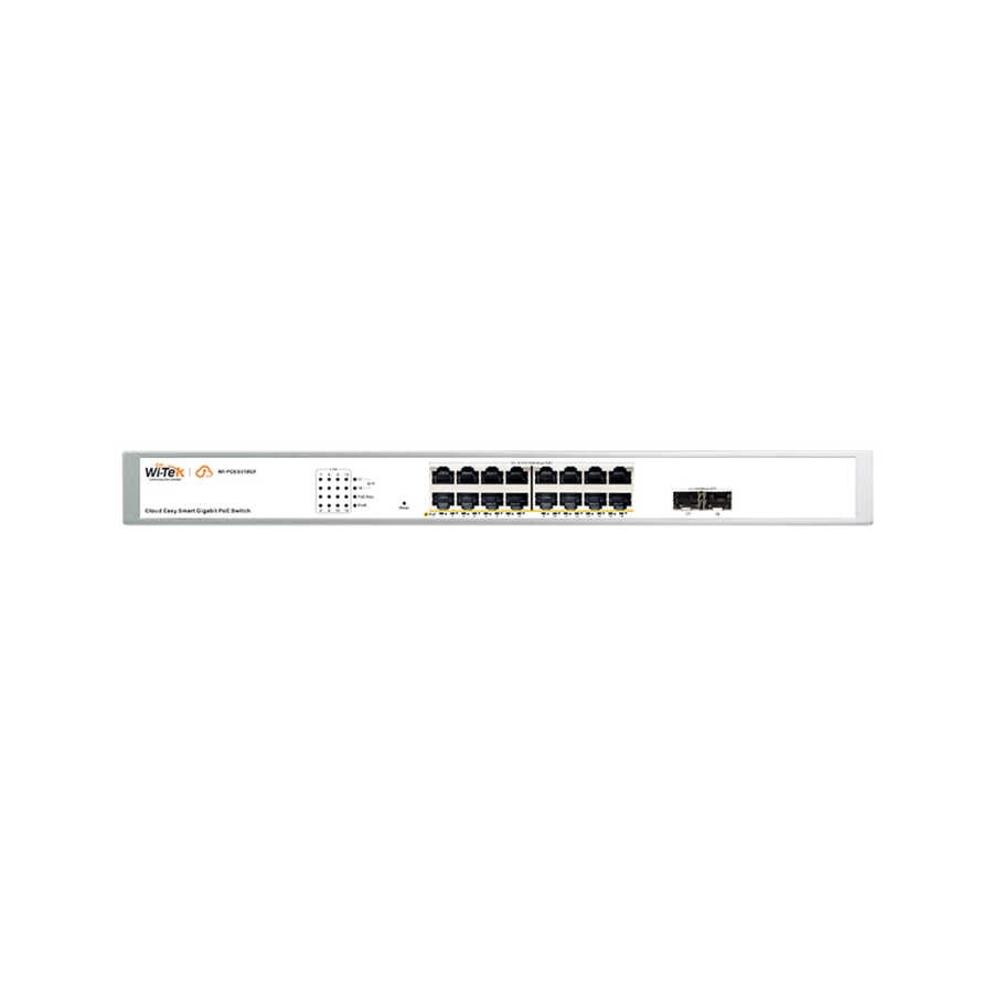 WI-TEK WI-PCES318GF V2 16 PORT 10/100/1000 16 PORT POE 2xSFP 240W CLOUD YÖNETİLEBİLİR RACK MOUNT SWITCH
