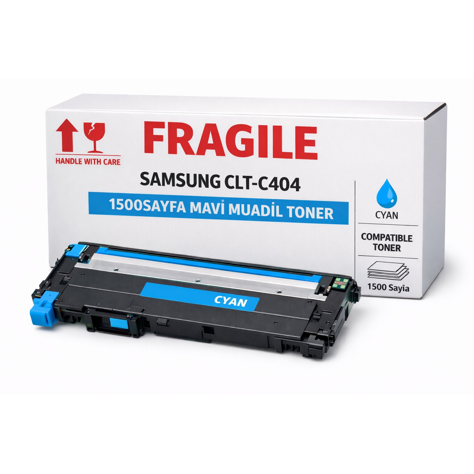 FRAGILE SAMSUNG CLT-C404 1500SAYFA MAVİ MUADİL TONER