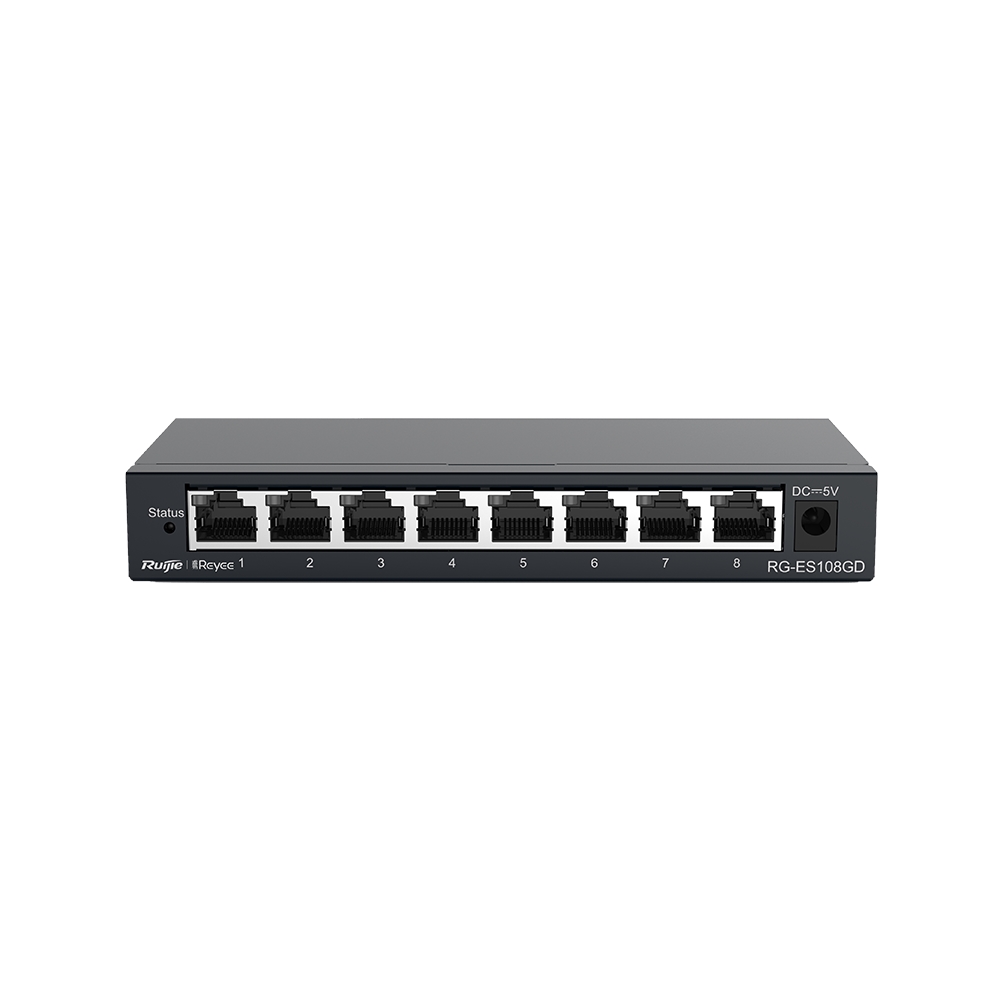 RUIJIE REYEE RG-ES108D 8 PORT 10/100 YONETILEMEZ DESKTOP SWITCH METAL KASA